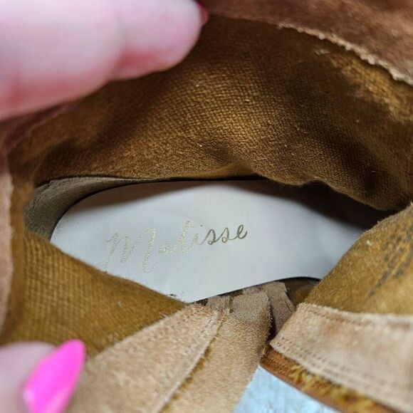 Matisse Tan Suede Leather‎ Fringed Ankle Boots sz 9 - Picture 5 of 6